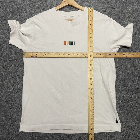 RVCA Mens Get Over It Ss Tee White Embroidered Small - Picture 6 of 7